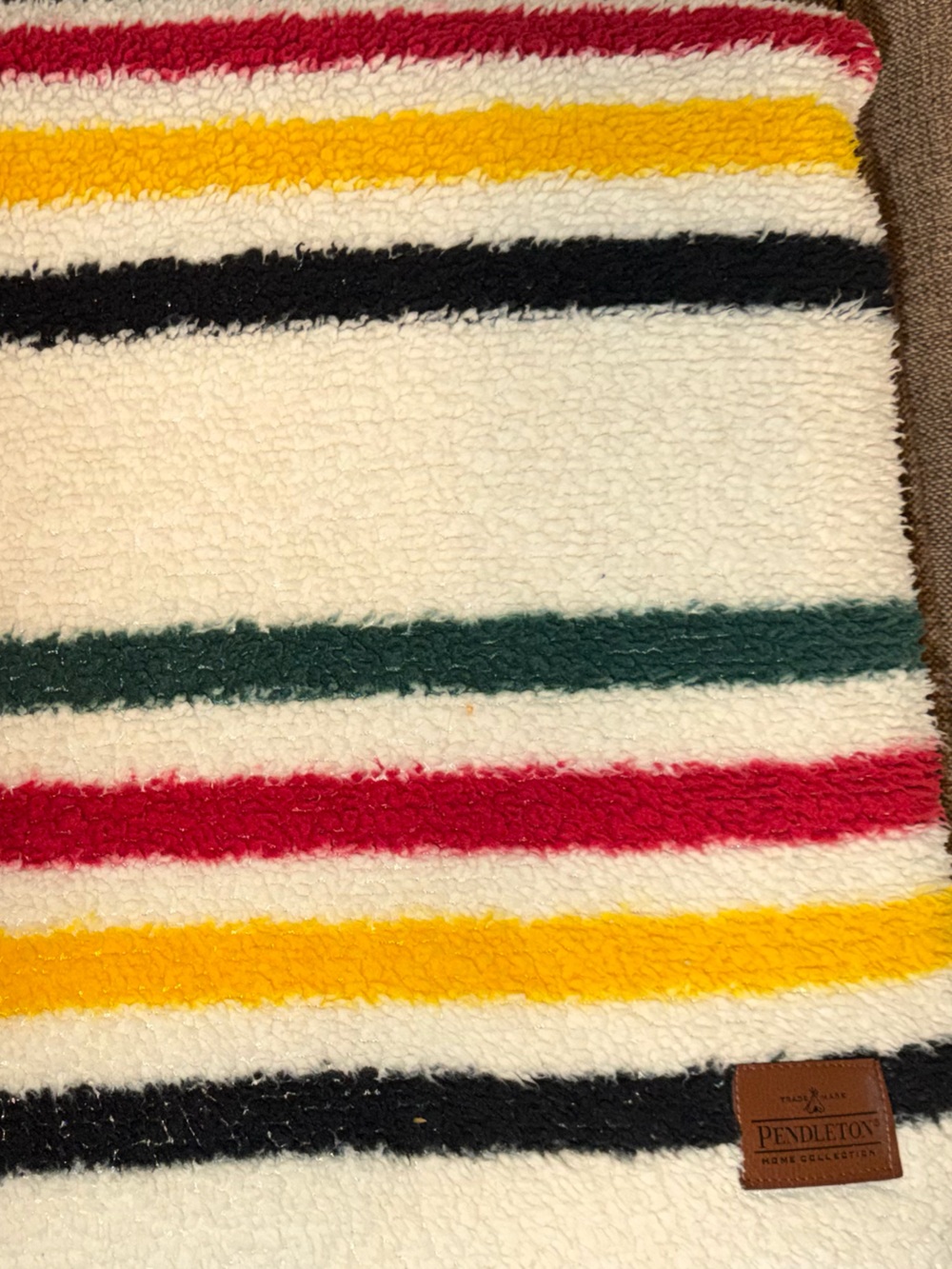Pendleton Sherpa Fleece Striped Throw Blanket